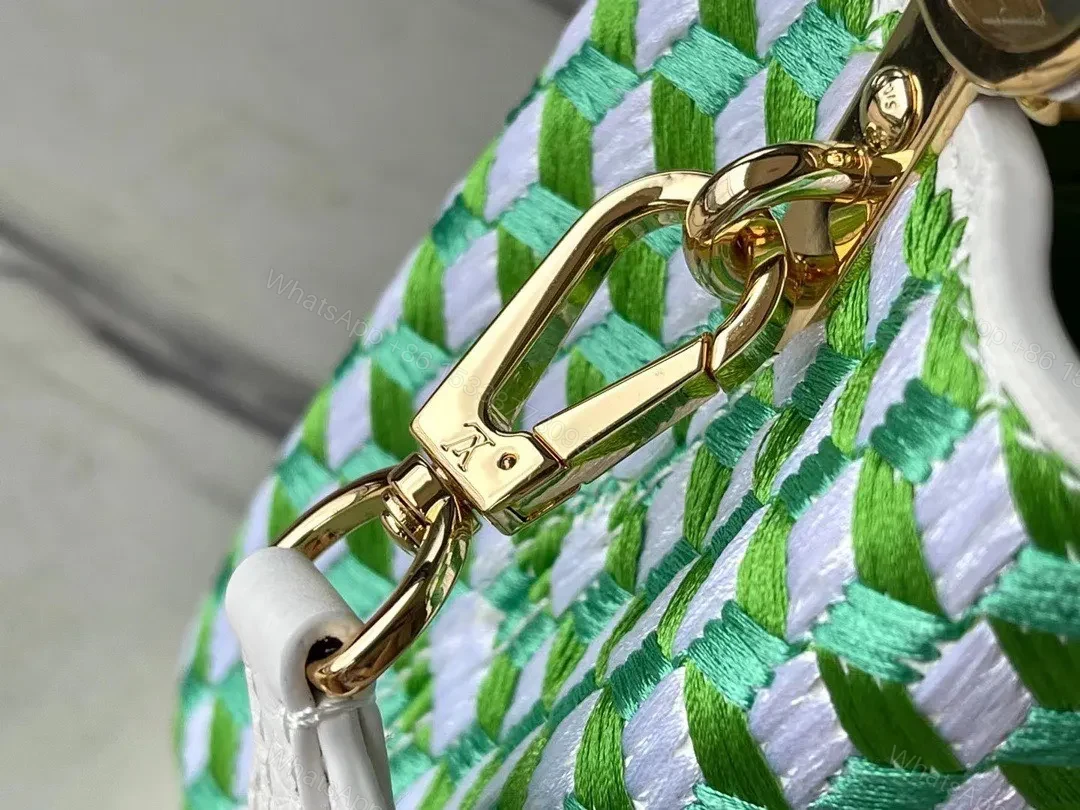 View 3 of Louis Vuitton LV Capucines Green And White Pattern Handbags 21cm