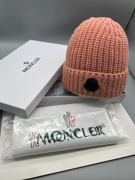 View 6 of Cream Wool-Beam Beanie: Minimalist Luxury Moncler Knit Cap