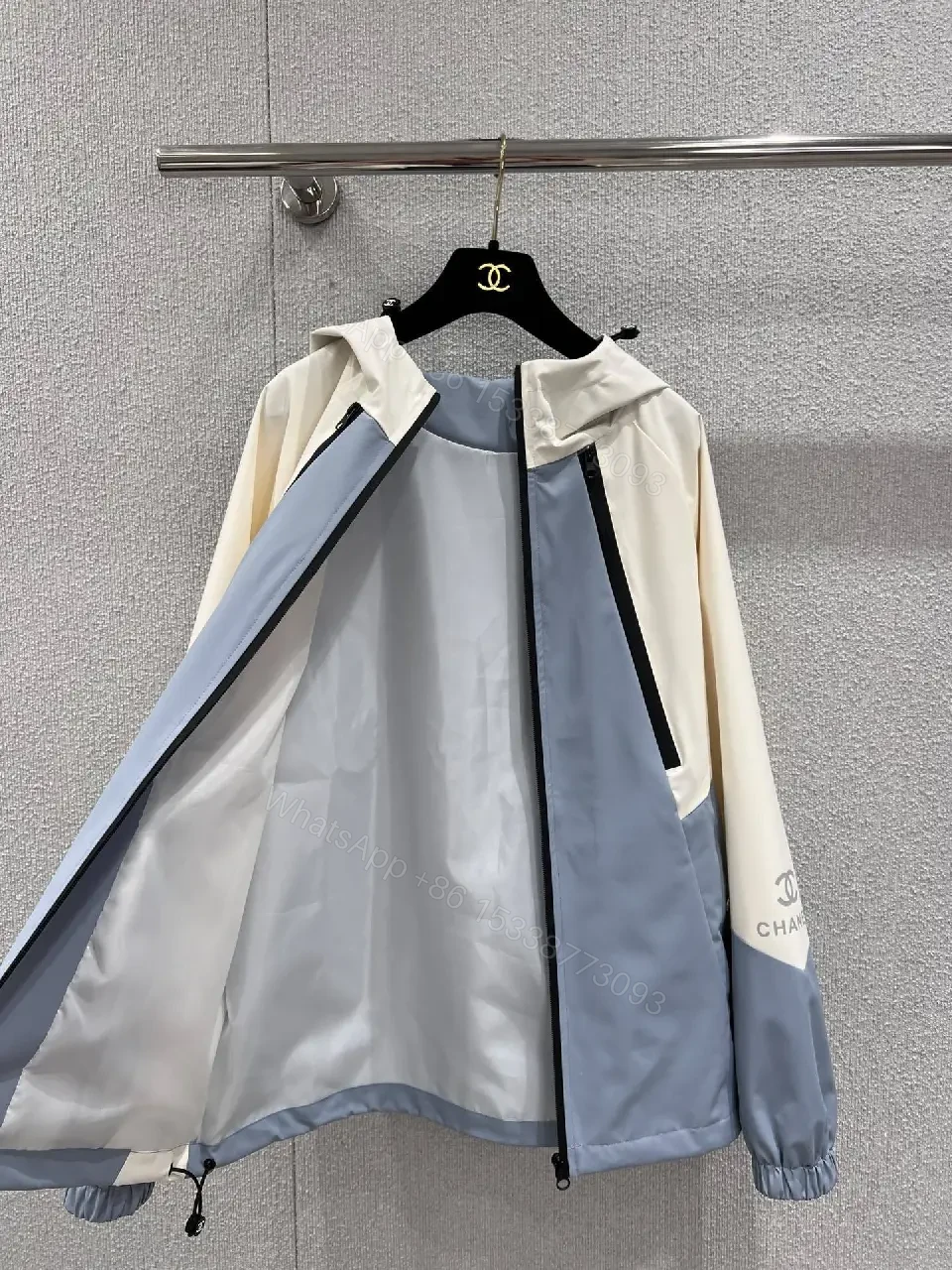 View 9 of Color-Block Windbreaker with Subtle Luxe Details