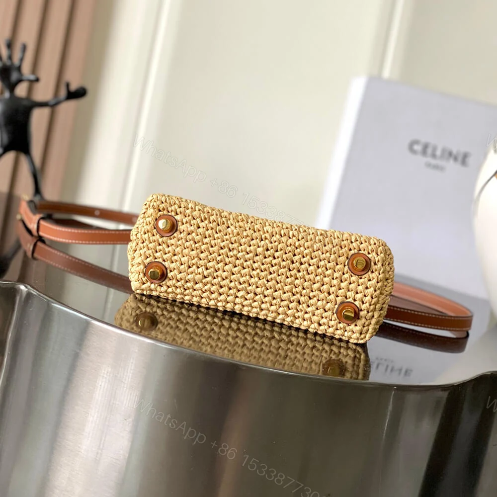 View 5 of CELINE TEEN NINO BAG IN Raffia and calfskin