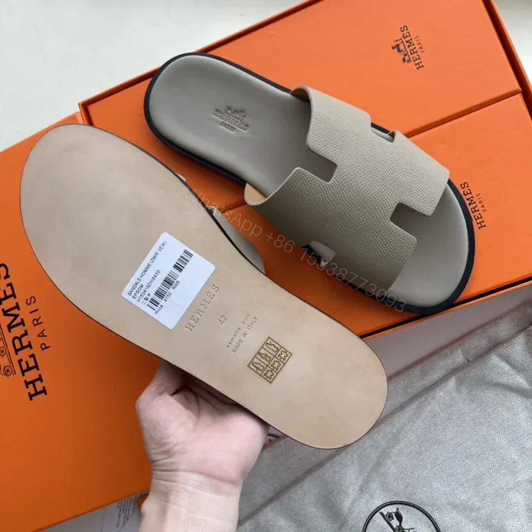 View 5 of HermÃ ̈s Oranâ€“Inspired Calfskin Sandals: Luxury Comfort