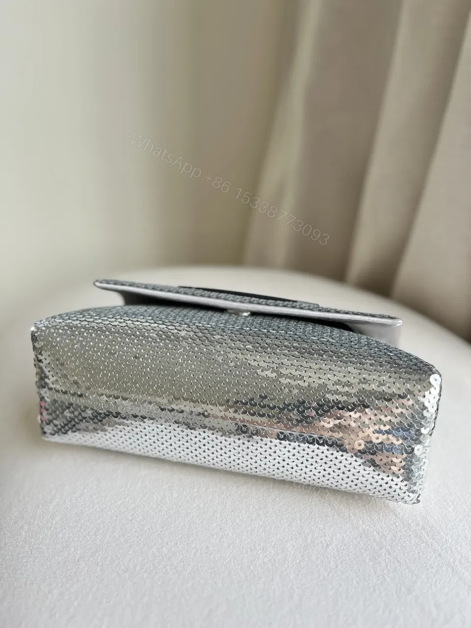 View 6 of Chic Metallic Crossbody Clutch: Bold Chain Luxury