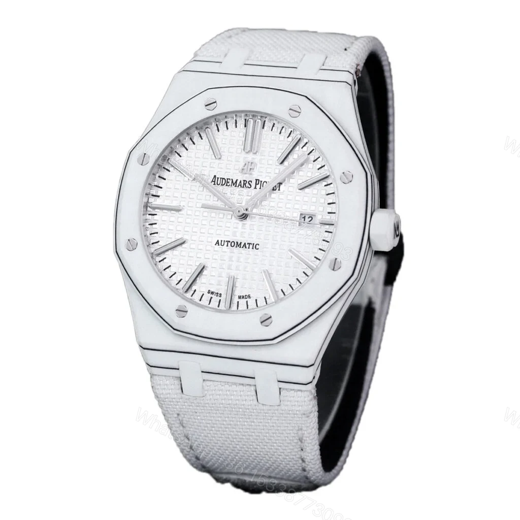 View 3 of Replica AP Royal Oak White Carbon White Dial 41mm