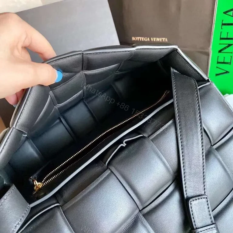 View 4 of Woven Leather Padded Crossbody - Modern Luxe Buckle Bag
