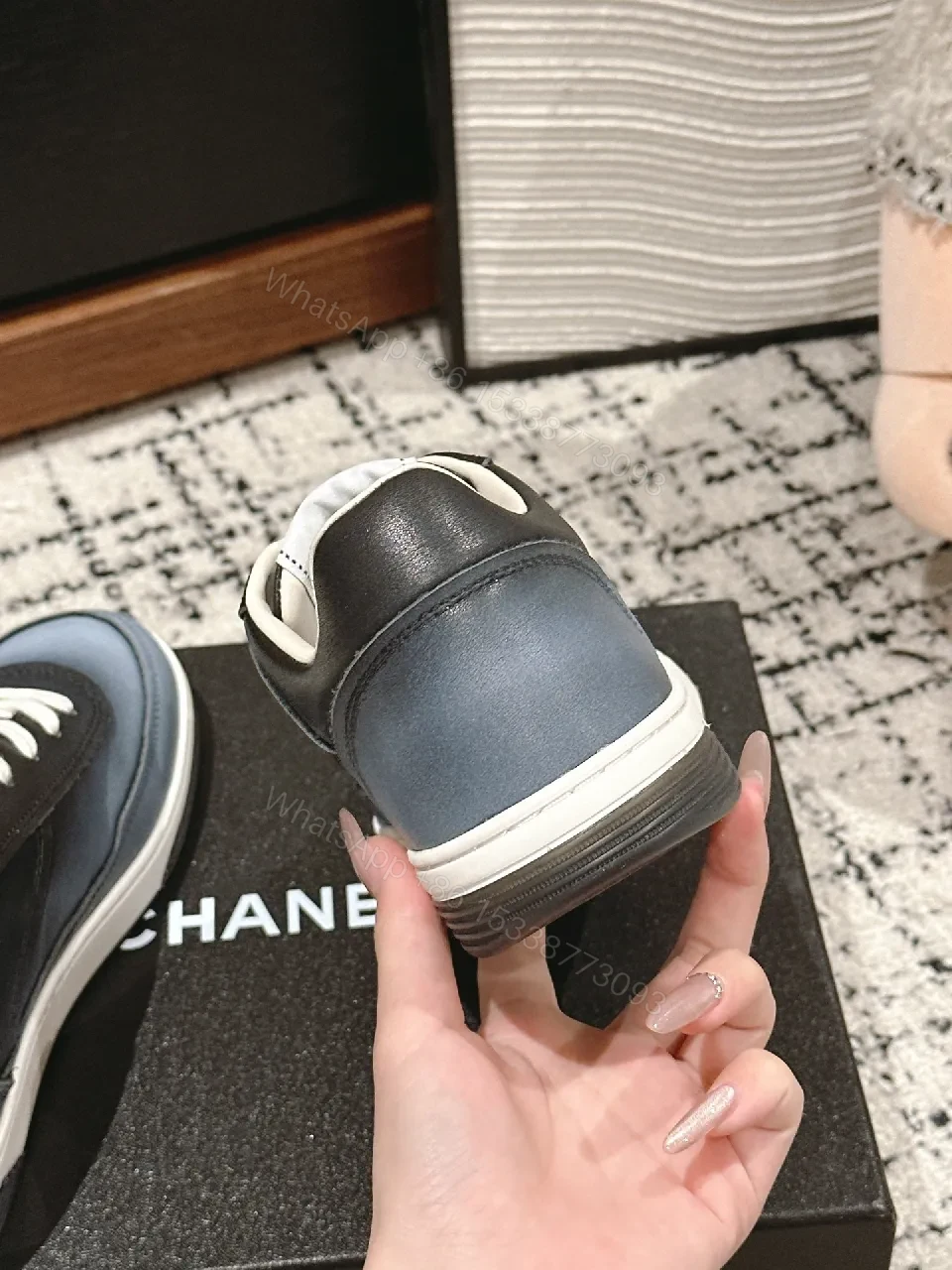 View 4 of Gradient Leather Sneakers: Urbane Comfort, Polished Detail