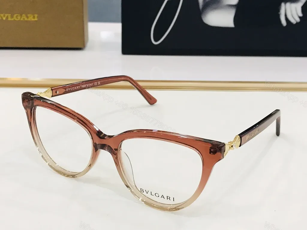 View 3 of Bold BVLGARI Cat-Eye Eyewear: Two-Tone Luxury Frames