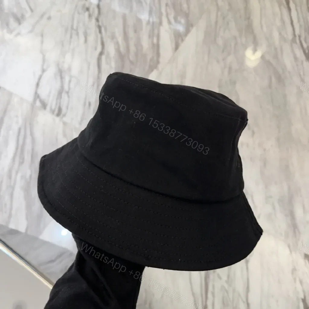 View 5 of Black Canvas Bucket Hat with Signature Logo Edge