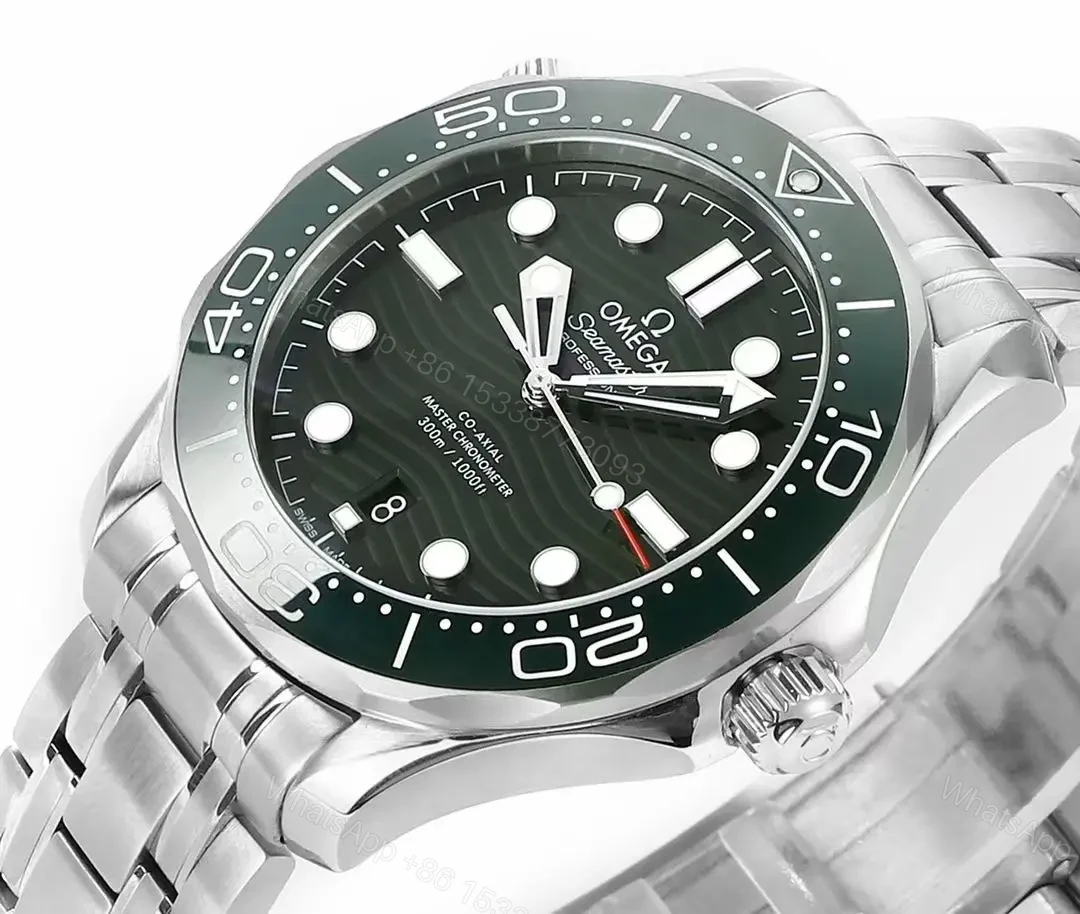 View 3 of Omega Seamaster Planet Ocean 600m Co-Axial Master Chronometer 42mm Diver’s Watch Black Ceramic Bezel Stainless Steel Case and Bracelet Green Dial with Super LumiNova Luminous Markers