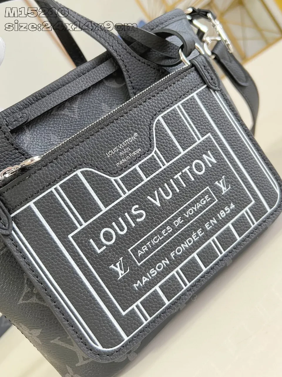 View 4 of Statement Bag: Graphic Panel Compact City Bag - Edgy Luxury