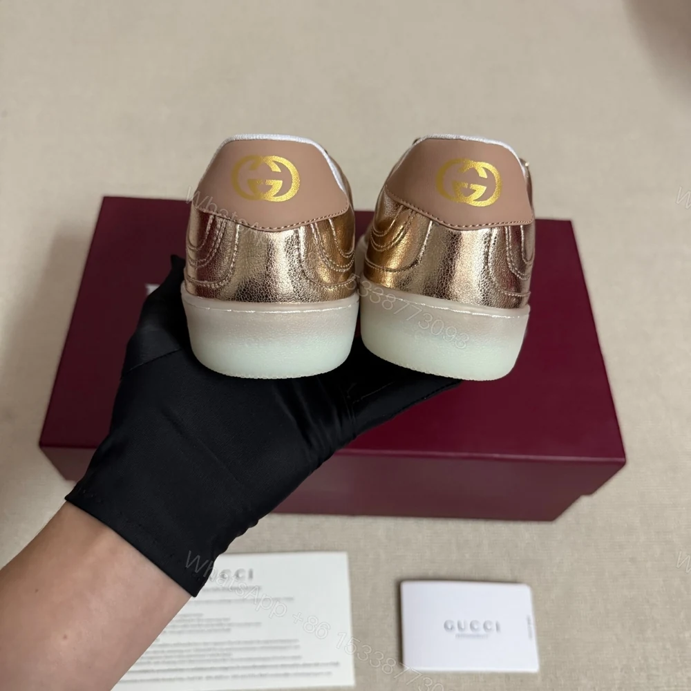 View 8 of Gucci Women G75 Sneaker Bronze Textured