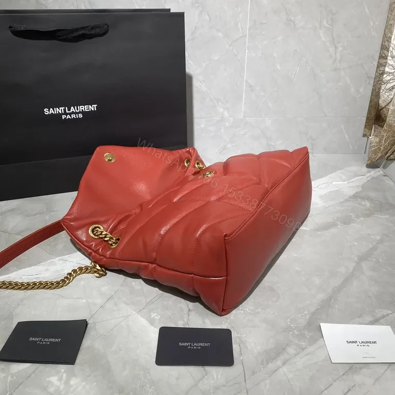 View 4 of Bold Red Quilted Leather Shoulder Bag - Day-to-Night Luxe