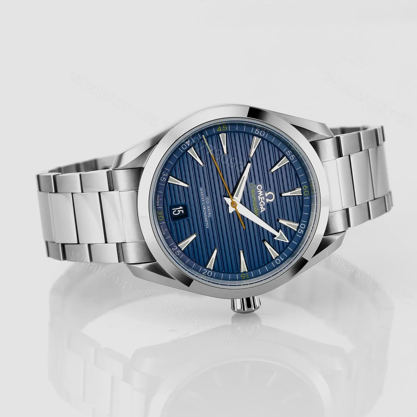 View 5 of Omega Seamaster Aqua Terra 150M Co-Axial Master Chronometer 41mm Blue Dial Stainless Steel Watch