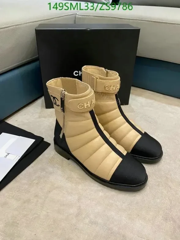 View 8 of Chanel Mid-Heel Boots ZS97 in Cowhide and Sheepskin