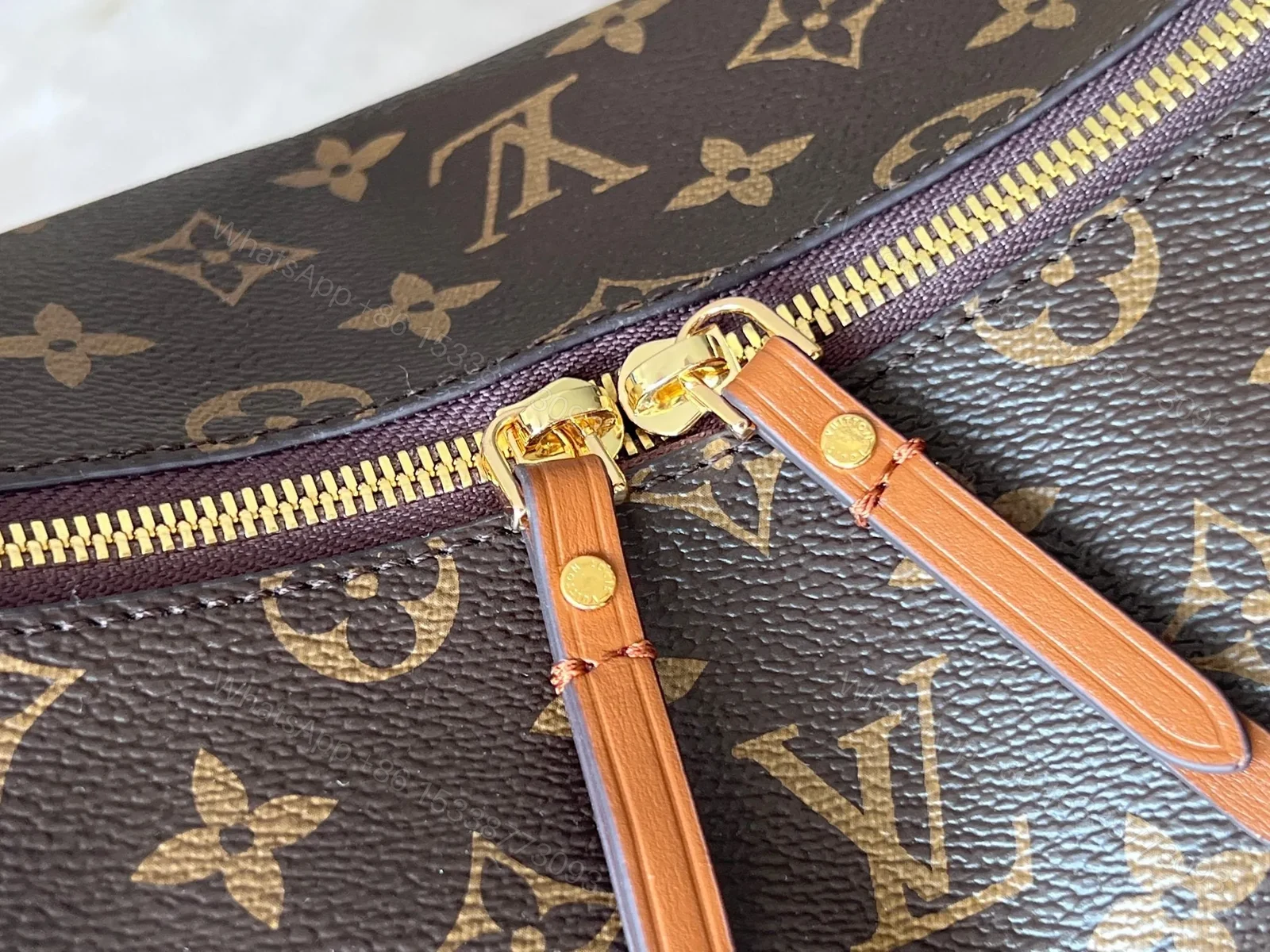 View 7 of LV 25S LOOP HOBO 38 IN BROWN MONOGRAM COATED CANVAS GOLD HARDWARE