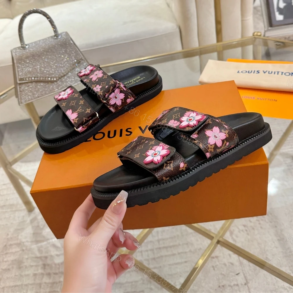 View 3 of LOUIS VUITTON X MURAKAMI LV SUNSET FLAT COMFORT MULE SAKURA BROWN 1AGVYY