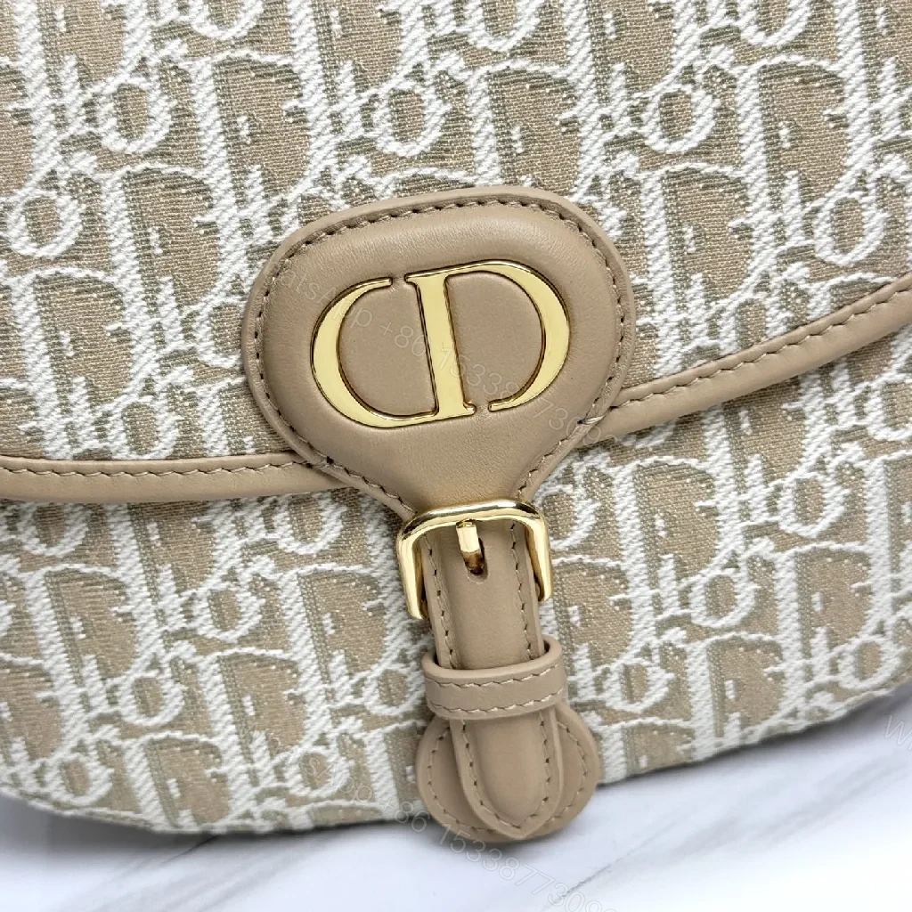 View 4 of Beige Canvas Satchel: Dior-Oblique Twist Luxury Bag