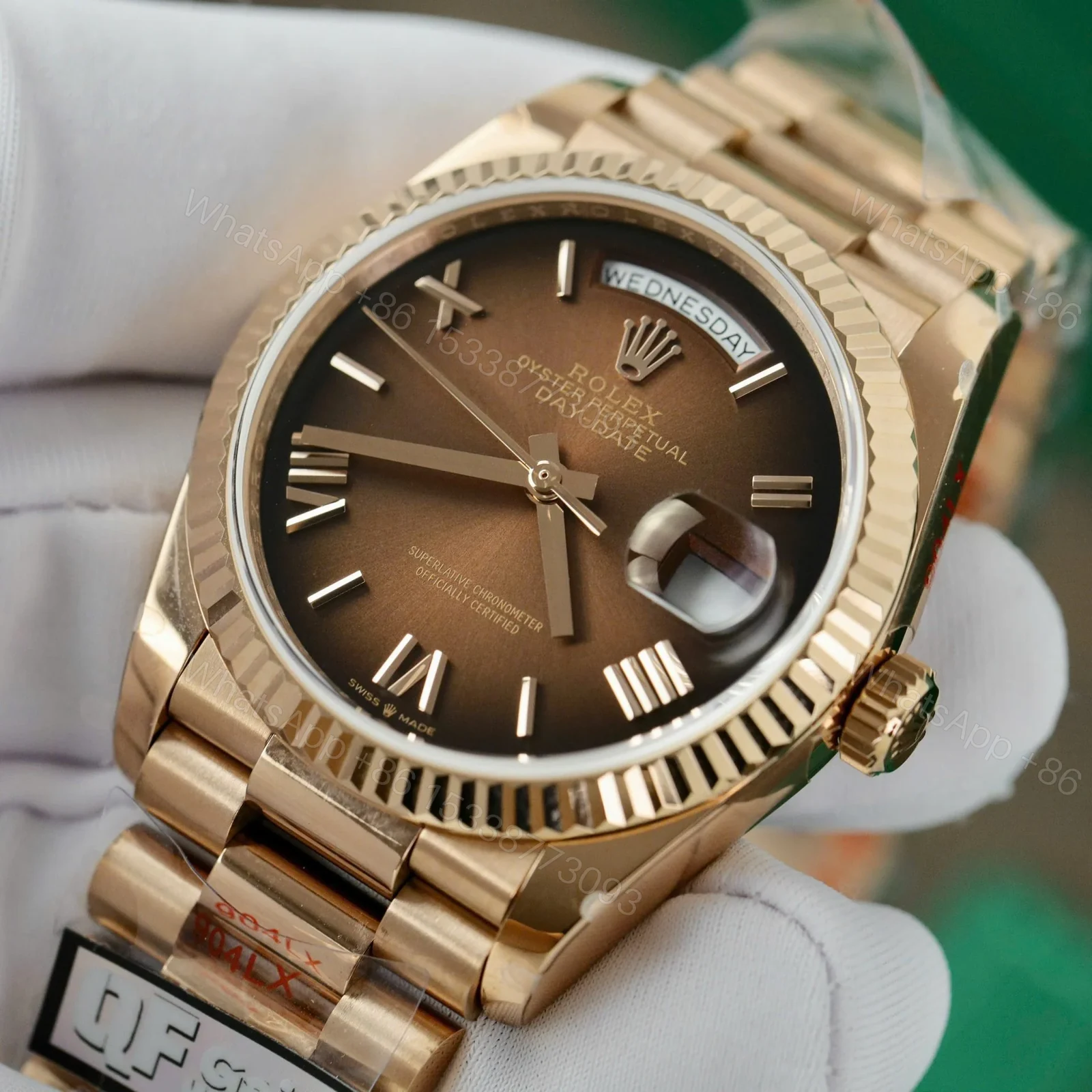 View 5 of Superclone Rolex Day-Date Brown Ombré Dial 128235-0075 36 mm