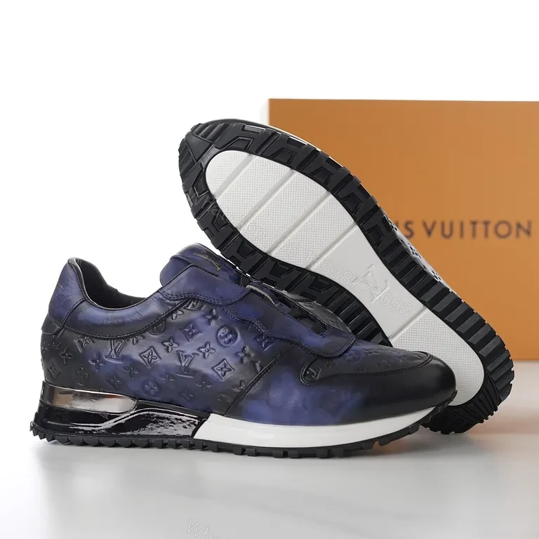 View 5 of Polished Monogram Sneaker: Blue Gradient Calf Leather, LV Style