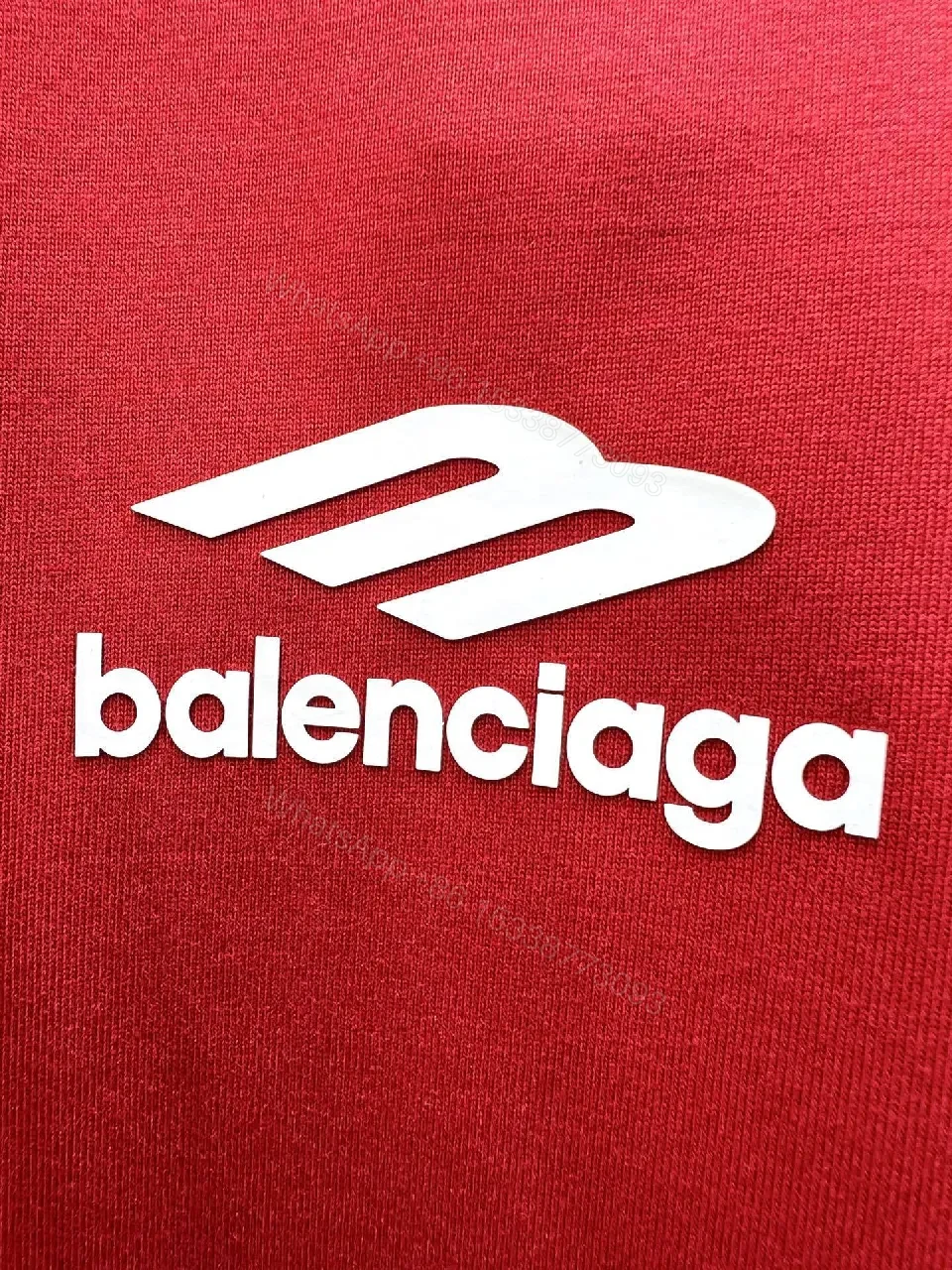 View 10 of Bold Red Jersey Tee: Subtle Logo, Casual Luxe Top