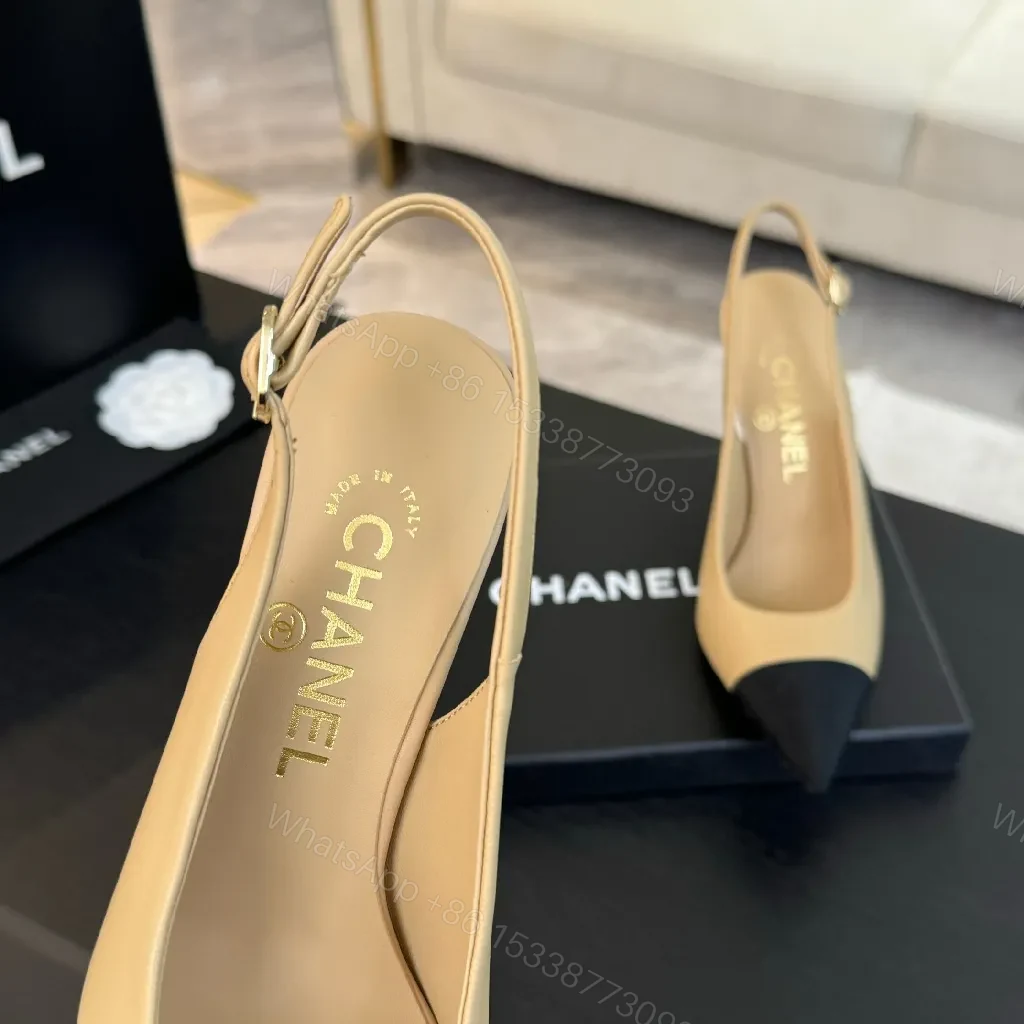View 4 of Two-Tone Pointed-Toe Slingbacks: Luxe Comfort