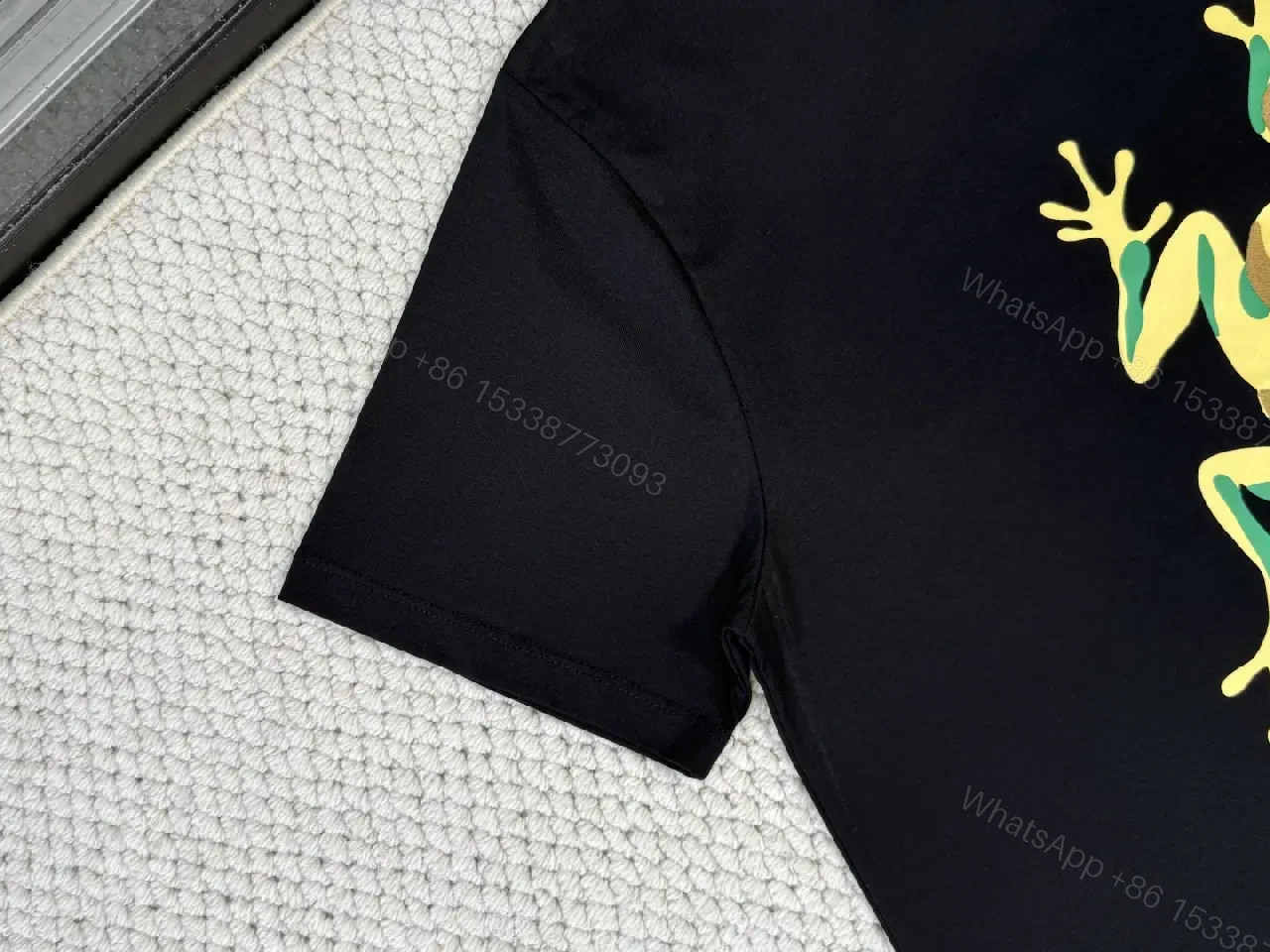 View 4 of Black Cotton Crew Tee, Gecko Graphic, LOEWE-Tail Text