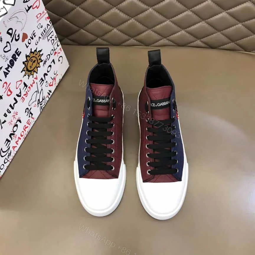 View 4 of DOLCE AND GABBANA QUILTED TWO-TONE NYLON PORTOFINO LIGHT MID-TOP SNEAKERS – DG105