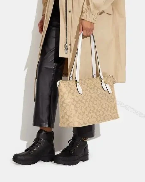 View 6 of Coach Signature City Top Zip Tote Bag First Copy | Premium Replica Designer Handbag
