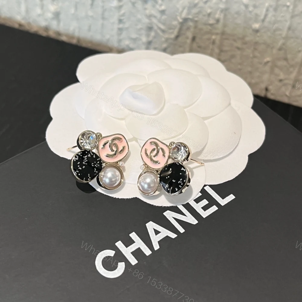 View 3 of Chanel Resin Pearl And Sparkling Crystal Silver Earrings ABG633 B22459 U4652