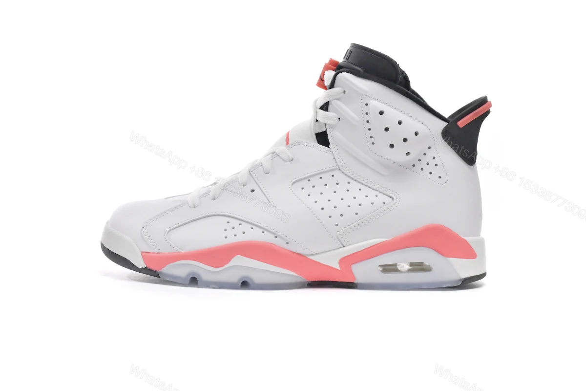 View 9 of Replica Air Jordan 6 Retro Infrared White 384664-123