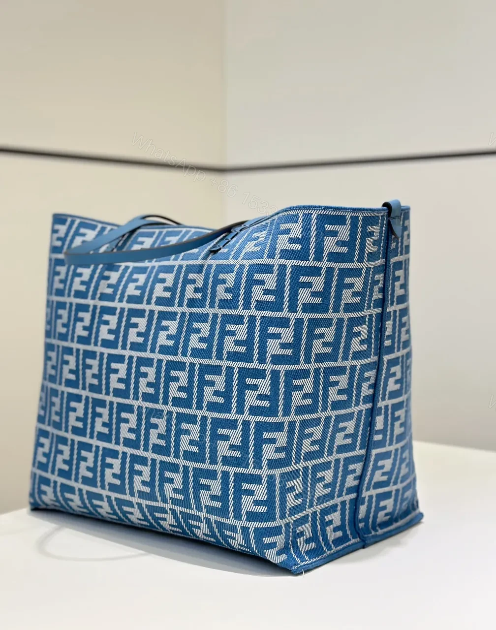 View 2 of Blue Monogram Tote: Structured Everyday Luxury