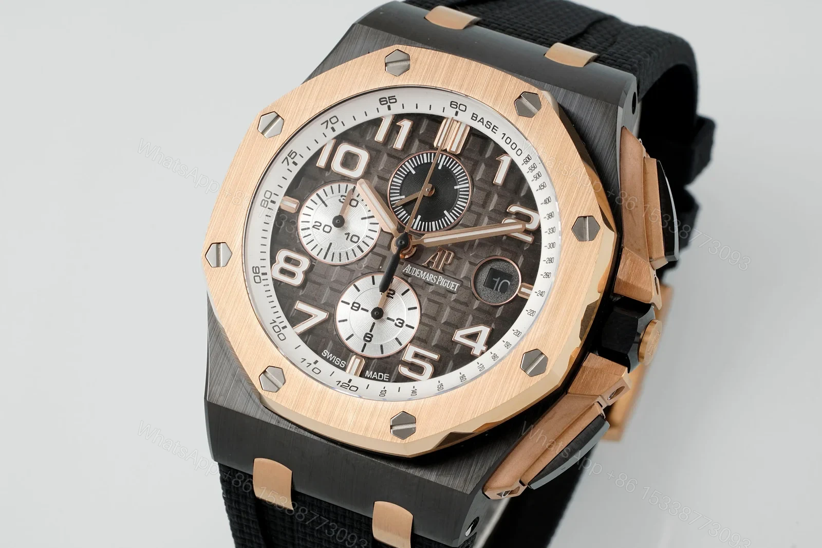 View 3 of Audemars Piguet Royal Oak Offshore Rose Gold Replica 44MM Premium Ceramic Rubber Strap Chronograph Edition RG-AP-ROO-RG-CER-RUB-44
