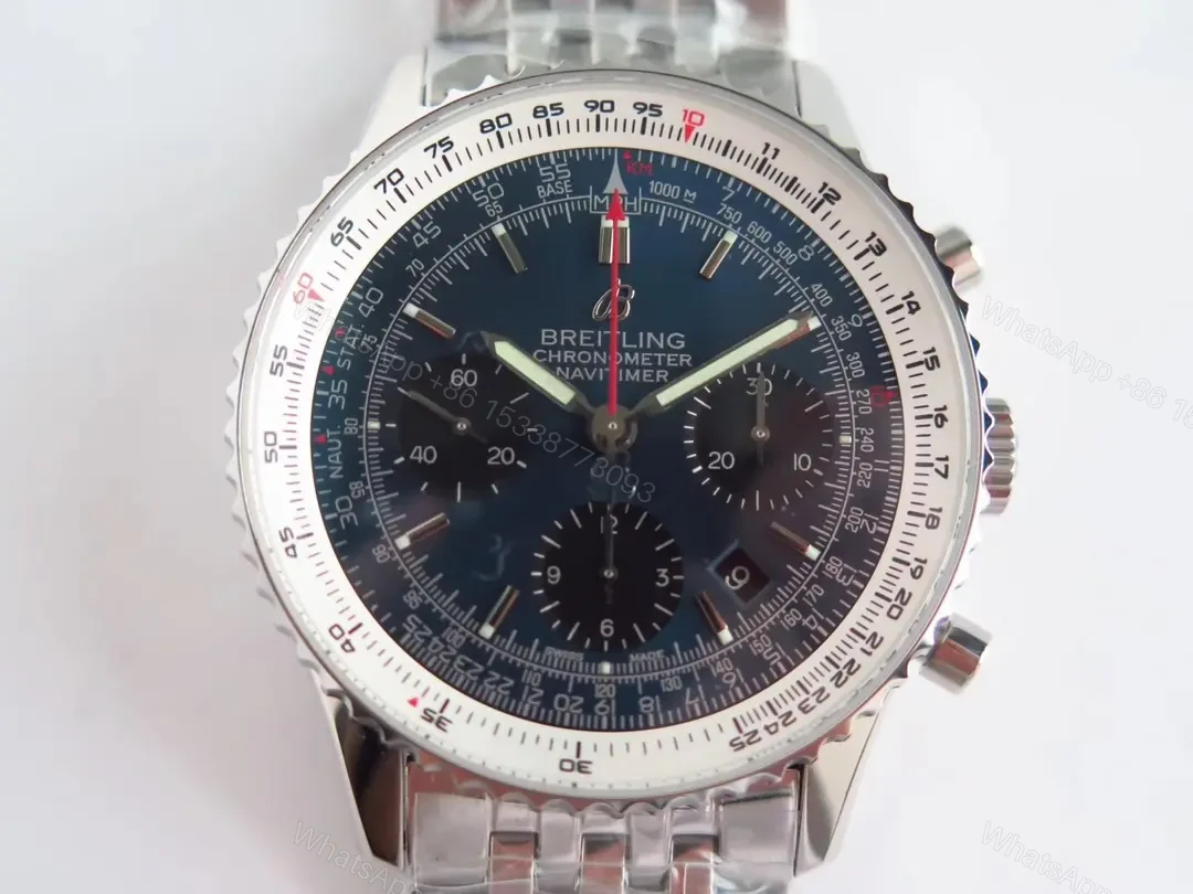 View 4 of ZF Factory Breitling Navitimer B01 Chronograph Panda Dial Stainless Steel Watch – 43mm