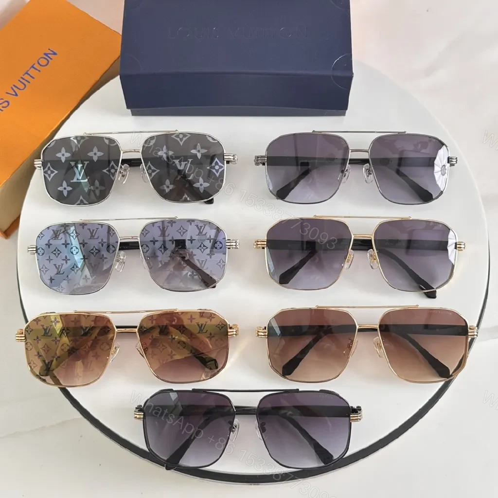 View 8 of Gold-Tone Monogram Luxe Sunglasses: Modern Comfort Delight