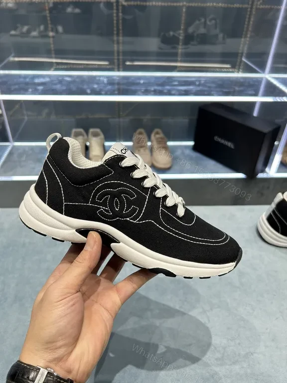 View 5 of Chanel-Inspired Black & White Sneaker: Luxury Comfort High-Tops