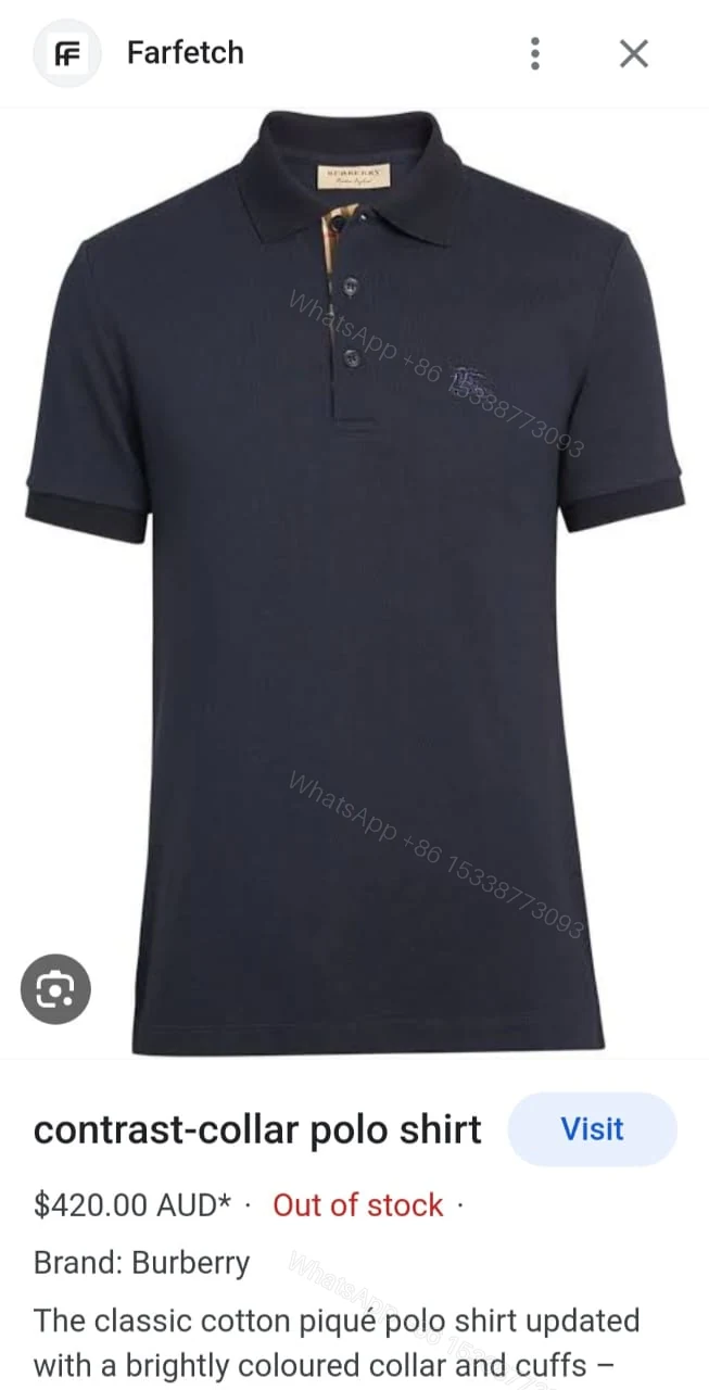 Burberry Premium Cotton Lycra Polo T-Shirt Black First Copy | AAA+ Replica — view 1