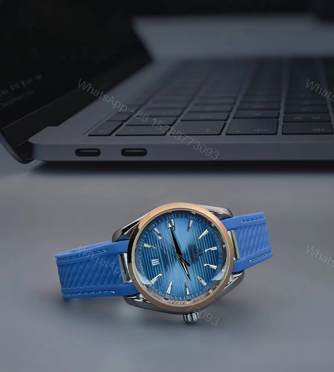View 3 of Omega Aqua Terra Blue 40mm Quartz