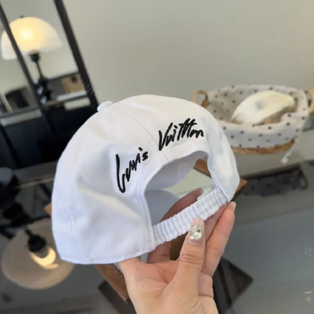 View 3 of White Cotton Cap • Minimal Monogram • Luxe Casual Baseball Cap