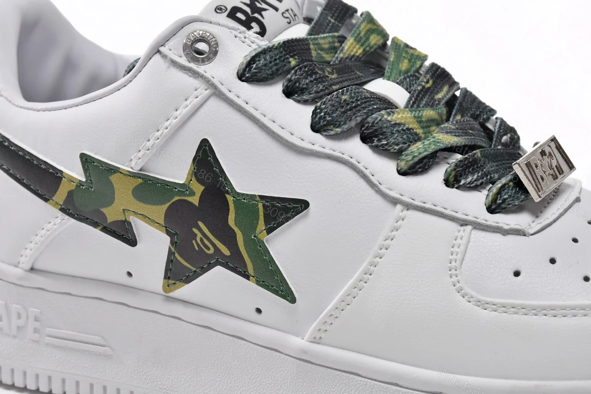 View 9 of Cheap Bape Sta Low White Green Camouflage 1H20-191-045(BapeSta)