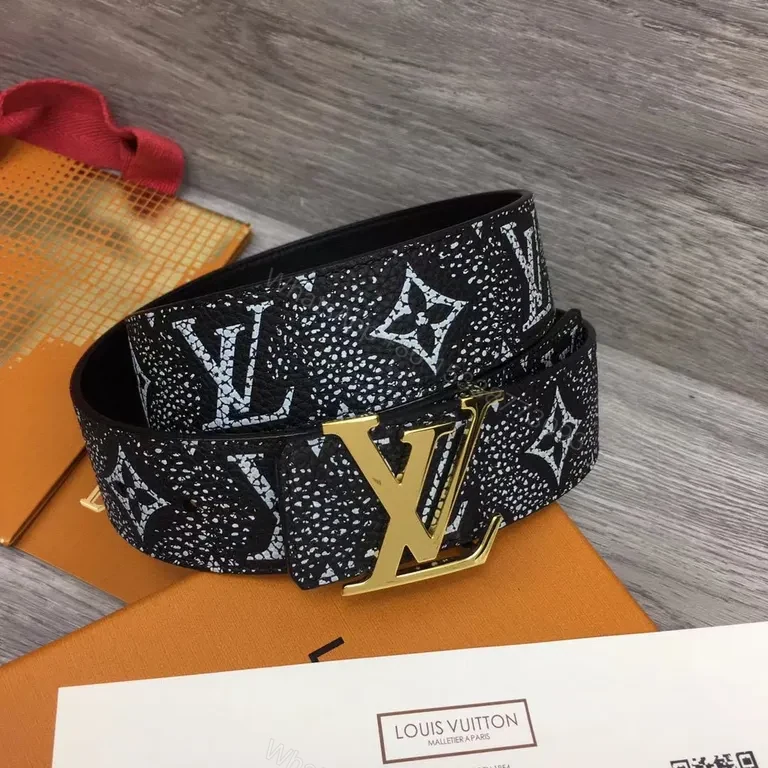 View 6 of Lux Monogram Belt: Bold LV Buckle & Textured Strap