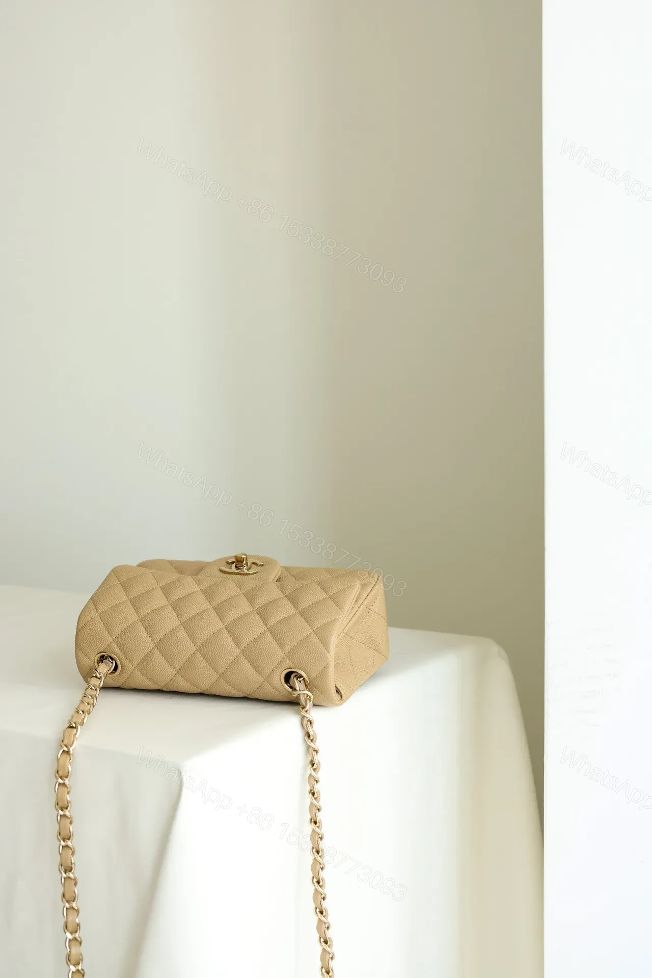 View 5 of Chanel Classic 11 Handbag Flap Mini Woman’s Beige 20cm