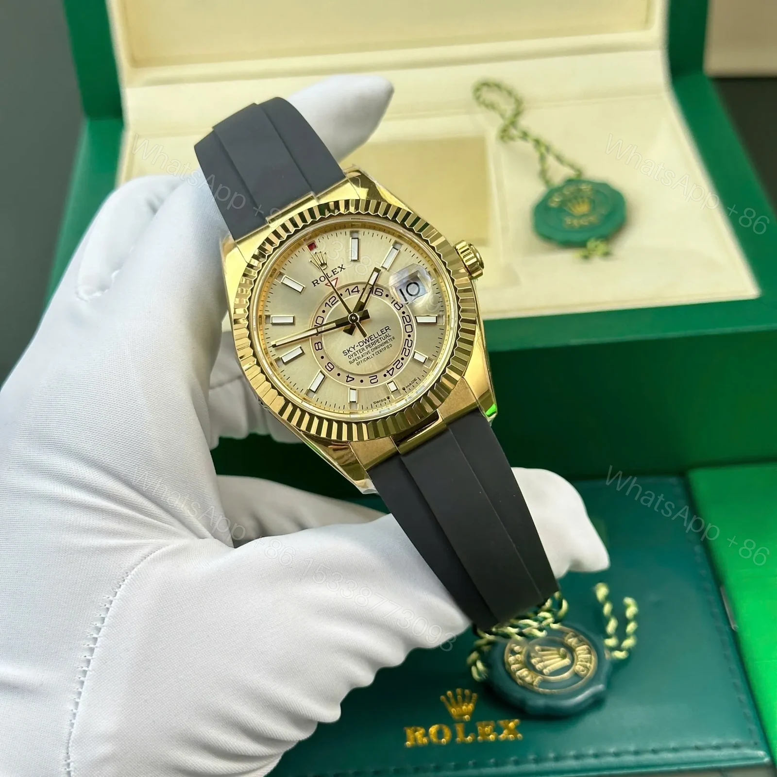 View 2 of Superclone Rolex Sky-Dweller Champagne Dial 336238