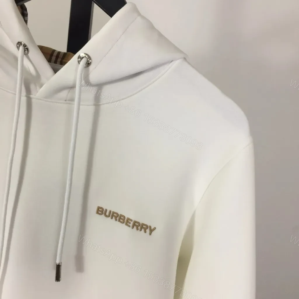 View 3 of Minimalist Off-White Hoodie with Subtle Logo Design