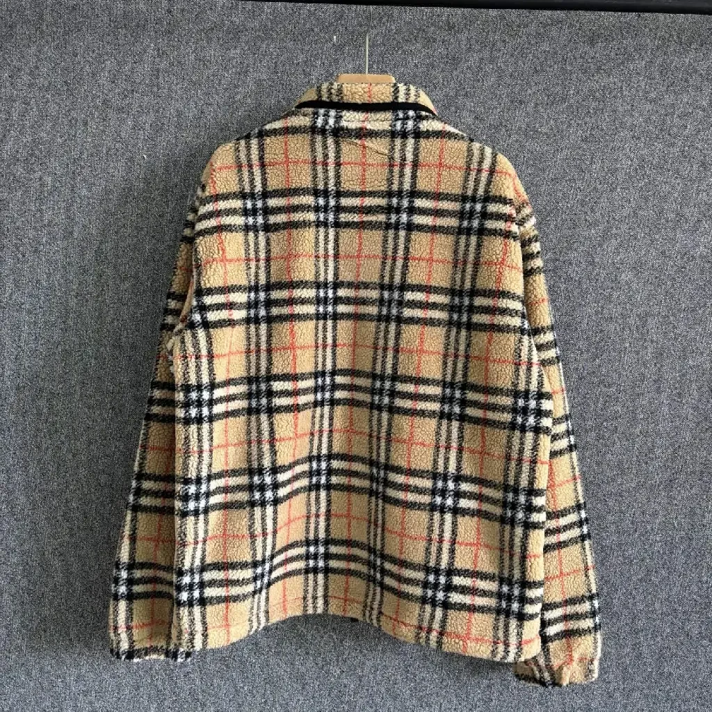 View 10 of Textured Plaid Fleece Jacket: Luxe Zips & Badge (60 chars)