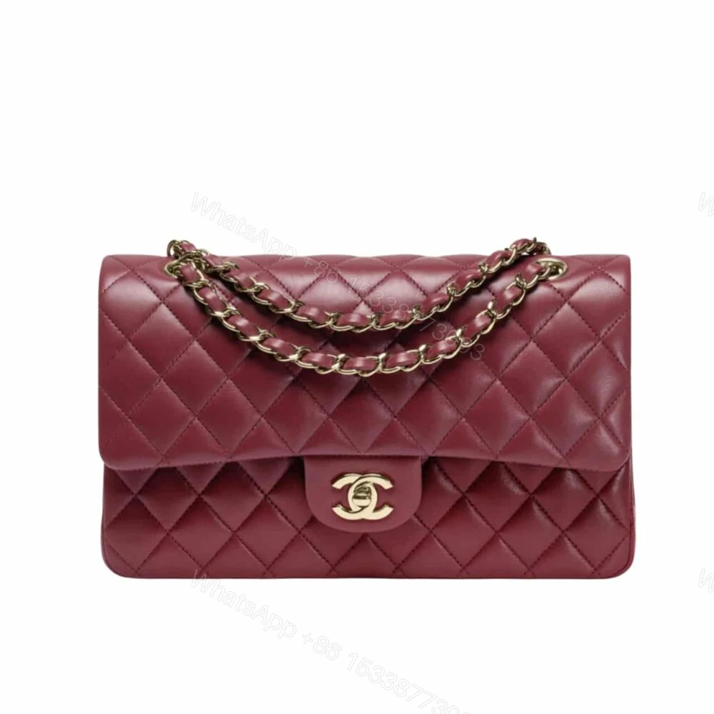 Chanel Classic 11.12 Handbag Gold Tone Metal Burgundy 25Cm A01112 Y04059 NZV44 — view 1