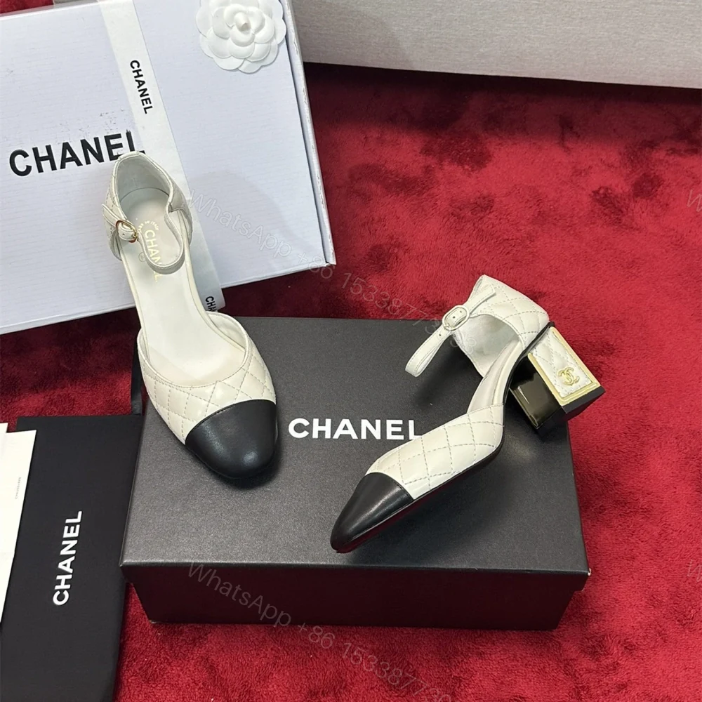 View 9 of 高仿Chanel*G38441C露邊高跟單鞋小牛皮白色4.5CM免檢版