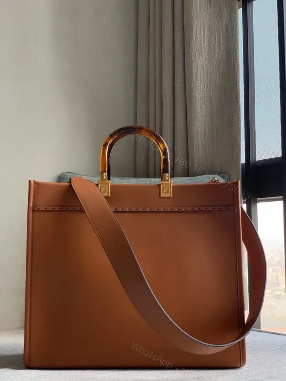 View 3 of Structured Satchel: Bold Fendi-Inspired Leather Bag