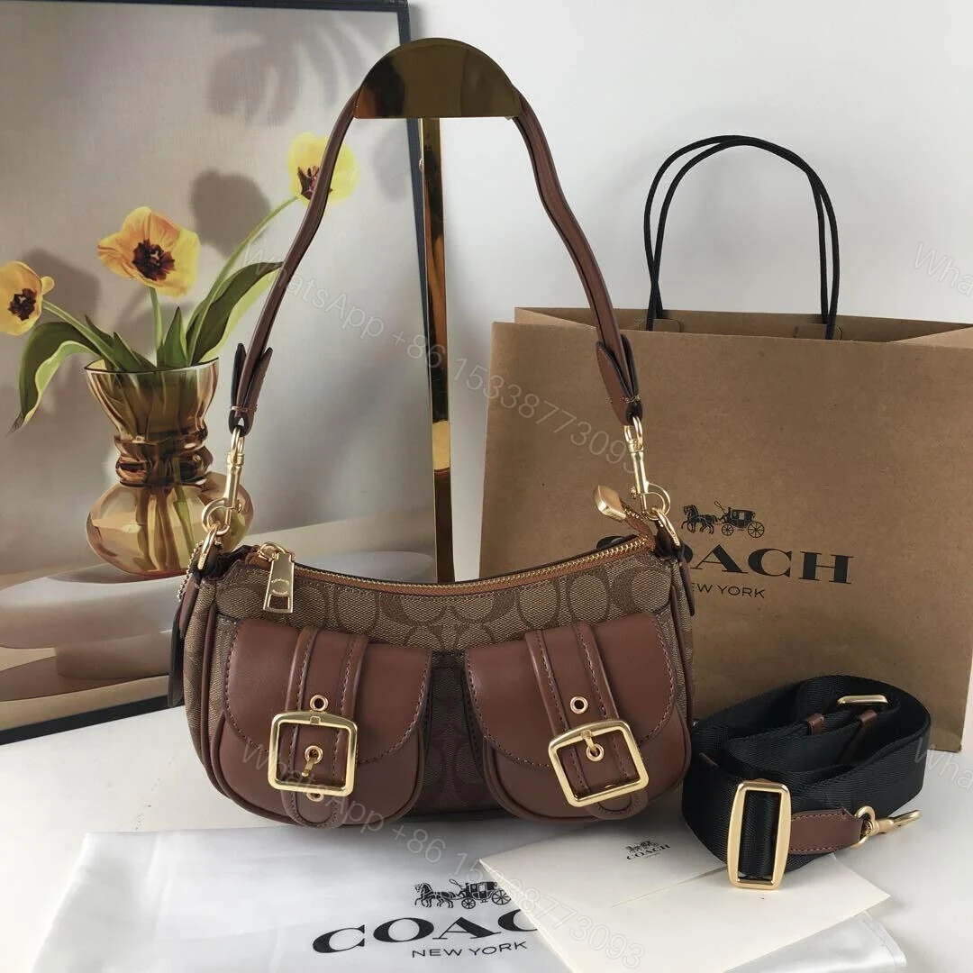 View 5 of Coach Ashton Baguette Bag In Signature Canvas First Copy | AAA+ Replica
