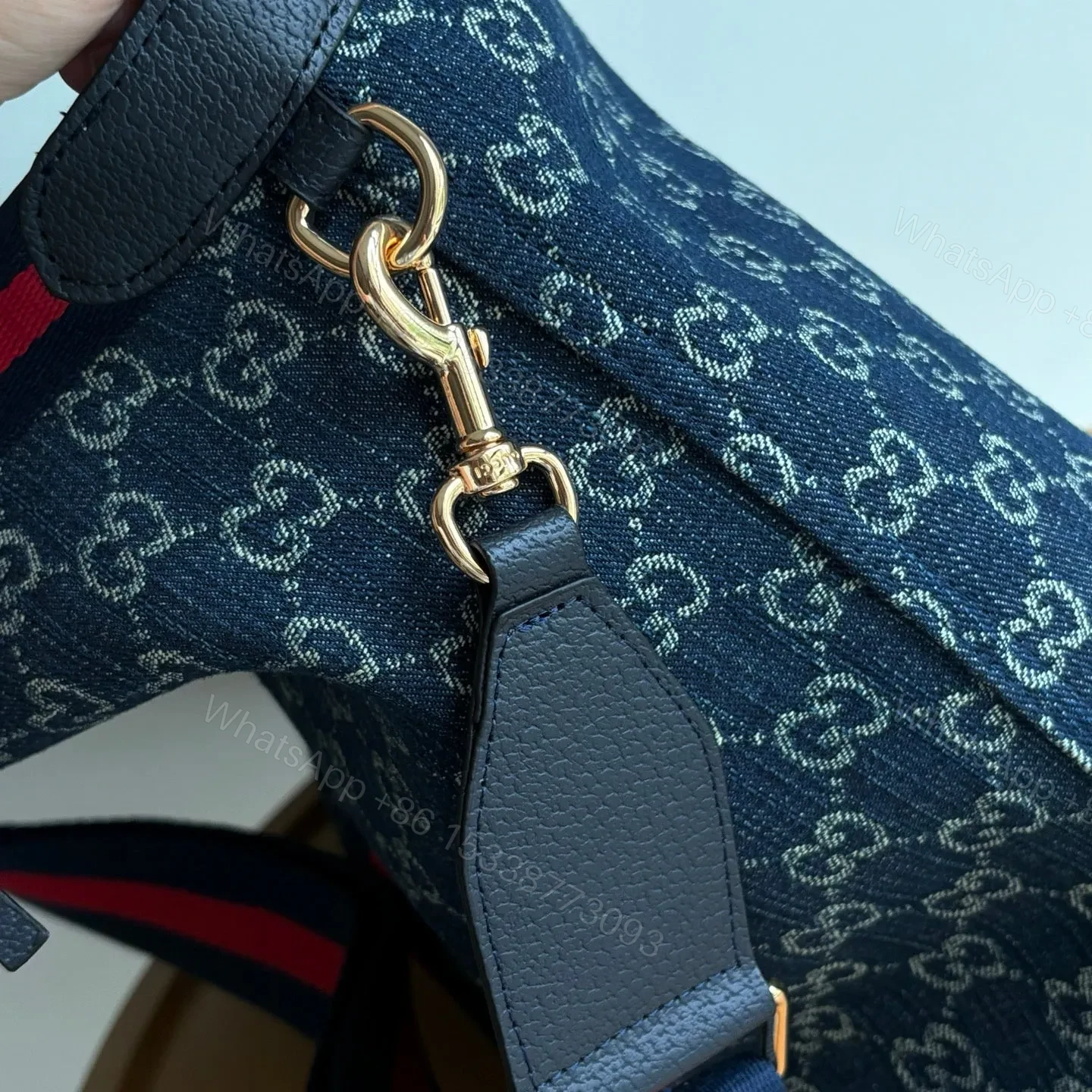 View 6 of Gucci Giglio Tote Blue Top quality 1:1 Replica