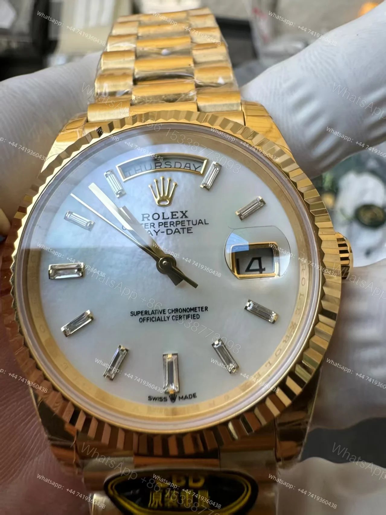 View 4 of Rolex Day-Date M228238-0071 1:1 Replica White Dial 40MM 3255 Movement Presidential Bracelet Super Clone Watch