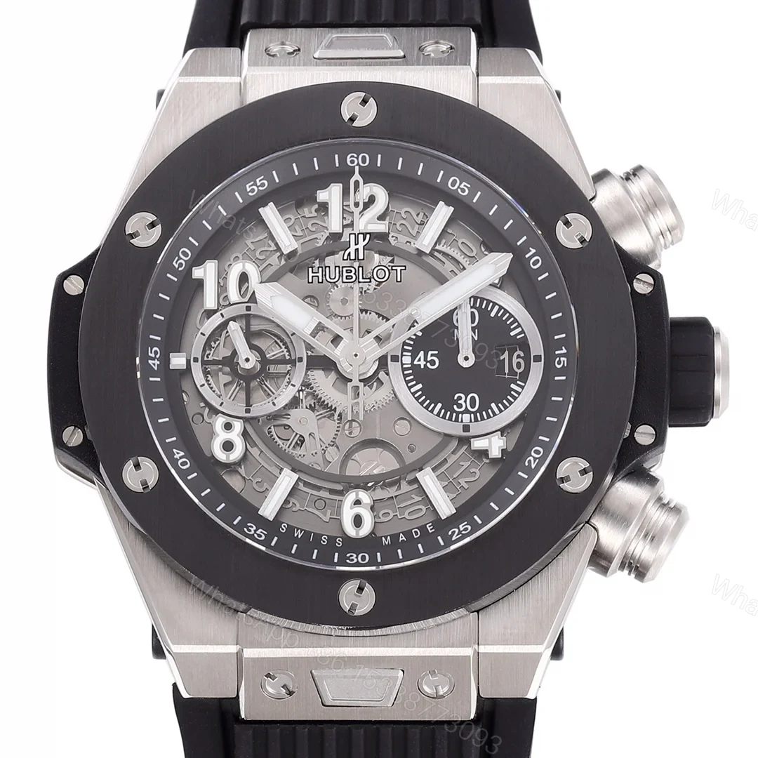 View 3 of Hublot Big Bang Titanium Replica 44MM Premium Black Bezel Black Rubber Strap Edition RG-HUBLOT-BIGBANG-TITANIUM-44